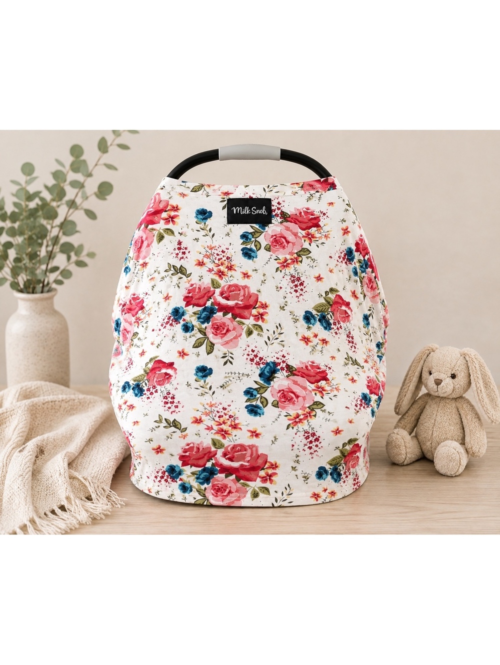 Milk Snob Floral Roses 5-in-1 Infant Car Seat Nursing Cover